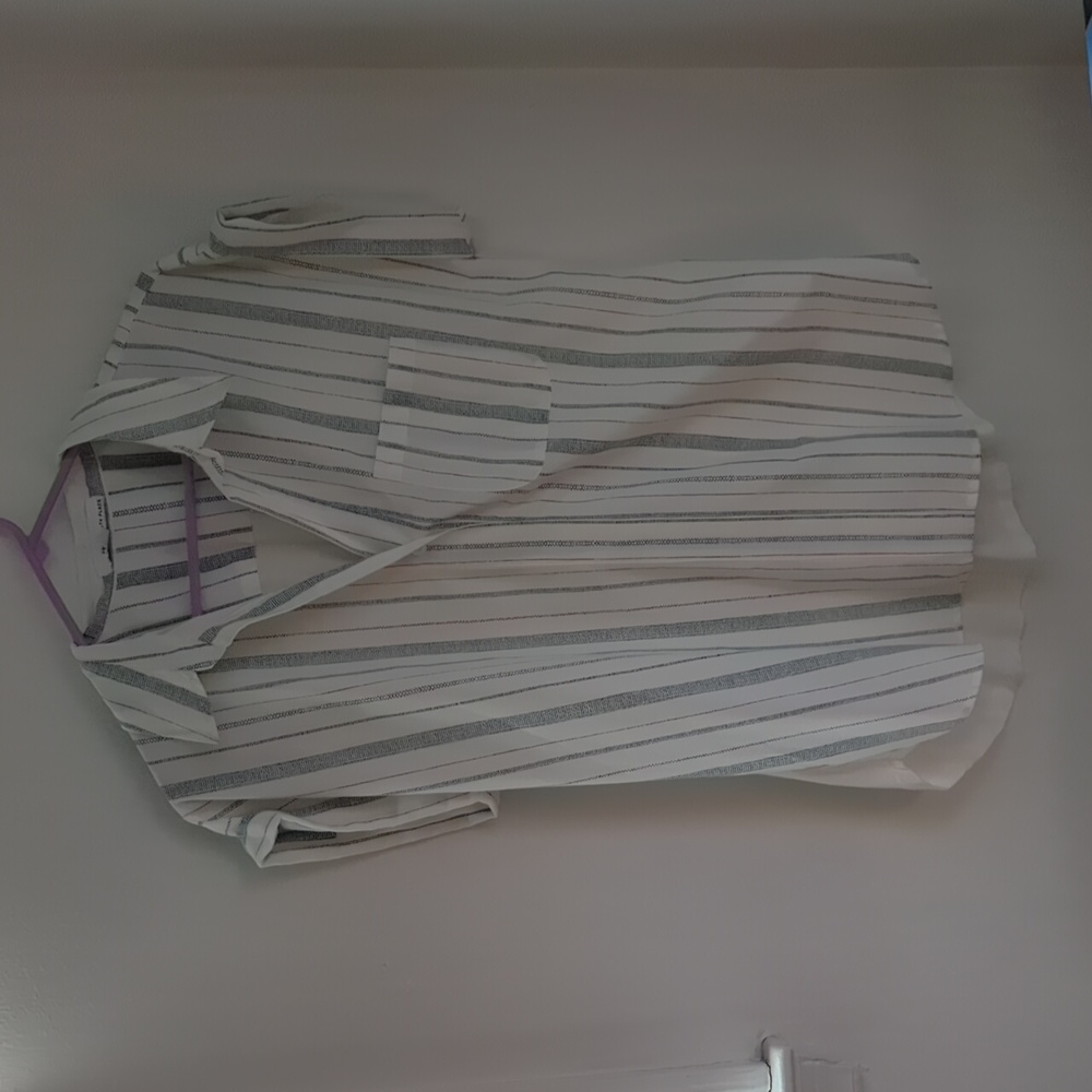 Oversized Striped Pocket Top